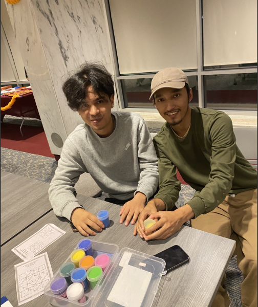 Purna Chhetri (left) and Binod Subedi (right) celebrating Diwali with ASU.
